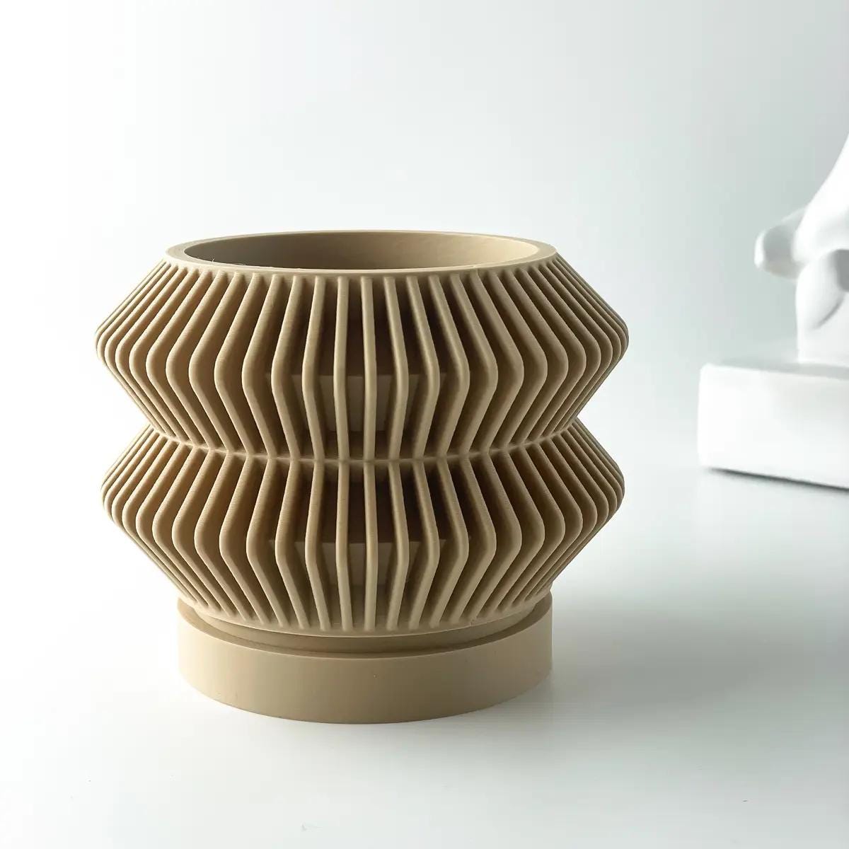 Rodel- Modern 3D Printed Planter  Minimalist Indoor Plant Pot for Succulents, Cacti, and Small Plants  Unique Home Décor Gift, 4 5 6 inch