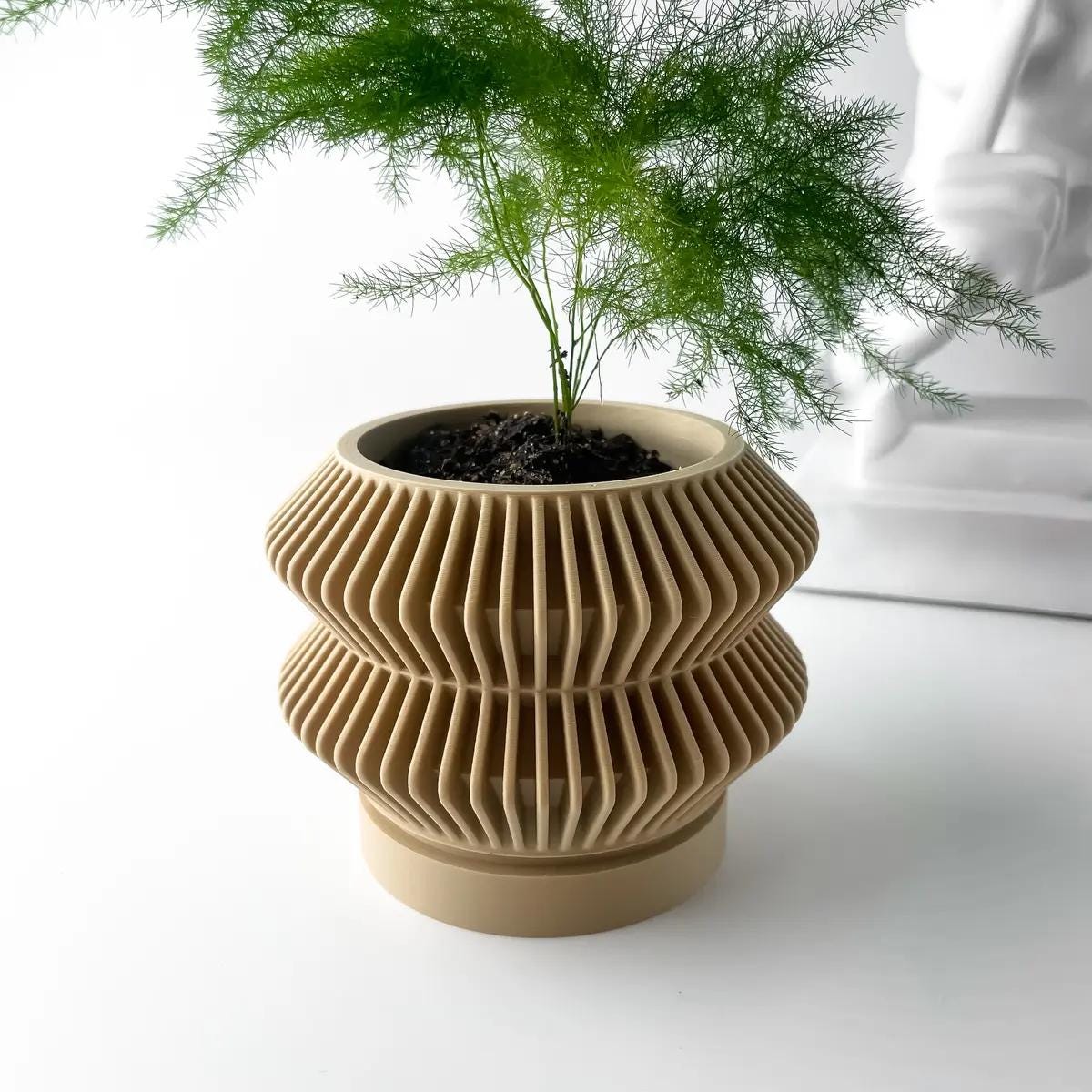 Rodel- Modern 3D Printed Planter  Minimalist Indoor Plant Pot for Succulents, Cacti, and Small Plants  Unique Home Décor Gift, 4 5 6 inch