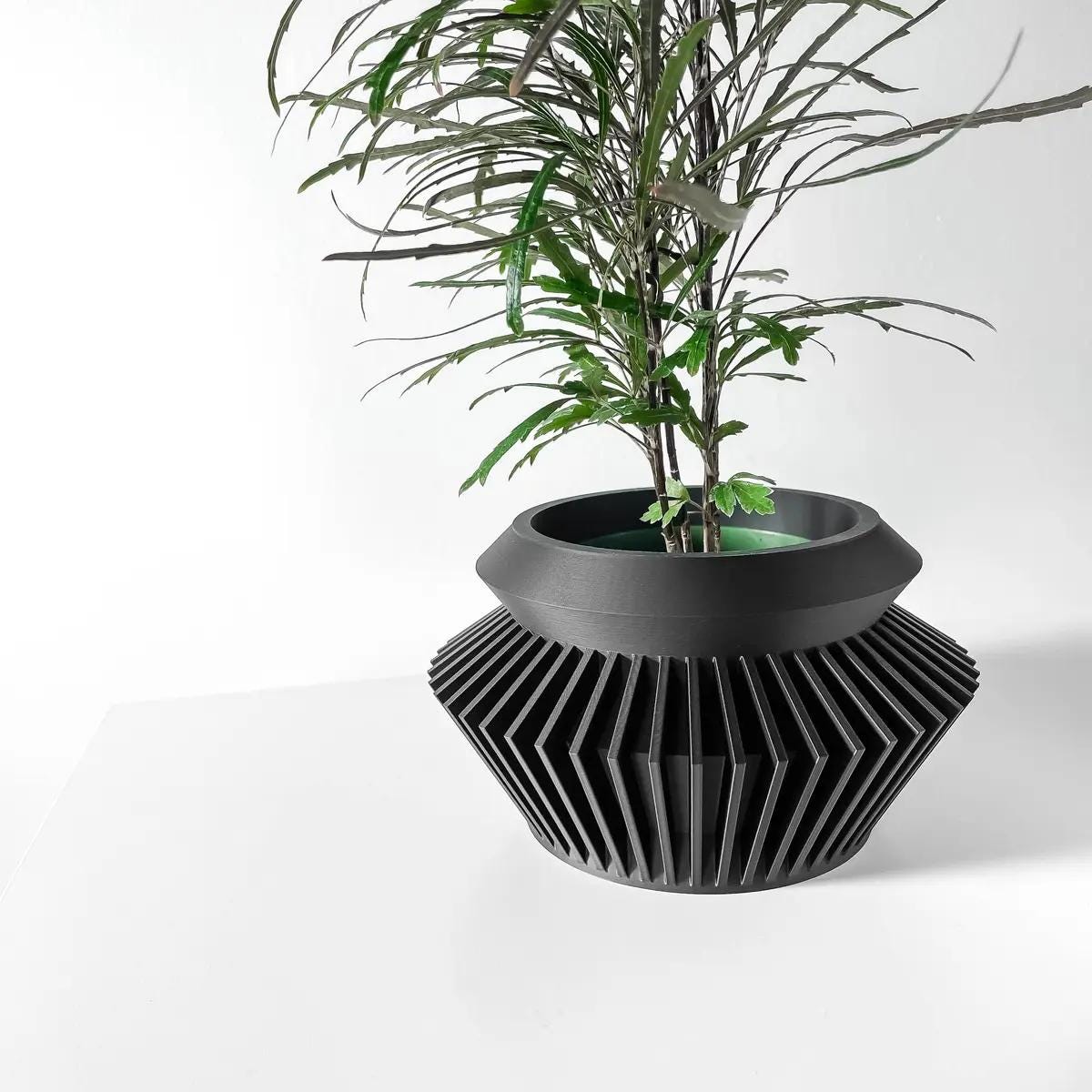 Quano- Modern 3D Printed Planter  Minimalist Indoor Plant Pot for Succulents, Cacti, and Small Plants  Unique Home Décor Gift, 4 5 6 inch