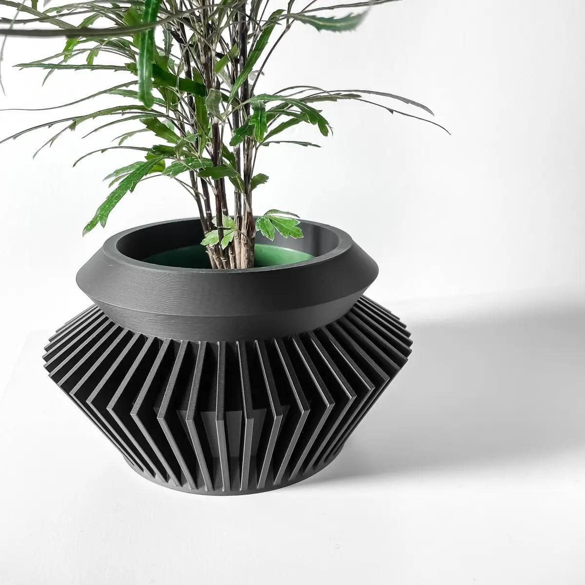 Quano- Modern 3D Printed Planter  Minimalist Indoor Plant Pot for Succulents, Cacti, and Small Plants  Unique Home Décor Gift, 4 5 6 inch