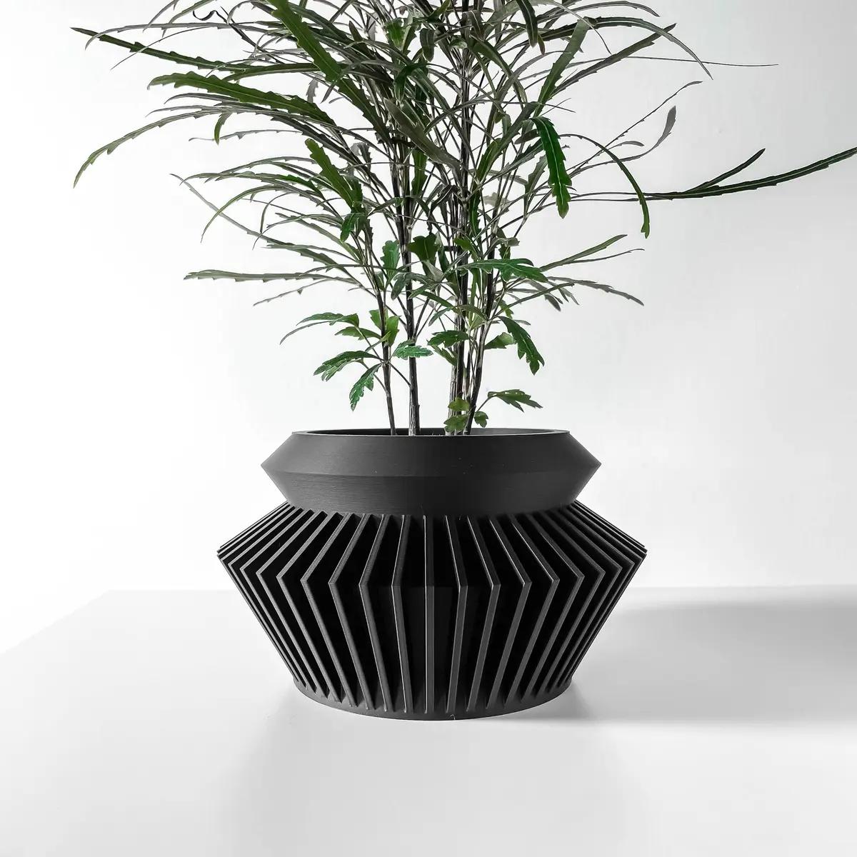 Quano- Modern 3D Printed Planter  Minimalist Indoor Plant Pot for Succulents, Cacti, and Small Plants  Unique Home Décor Gift, 4 5 6 inch