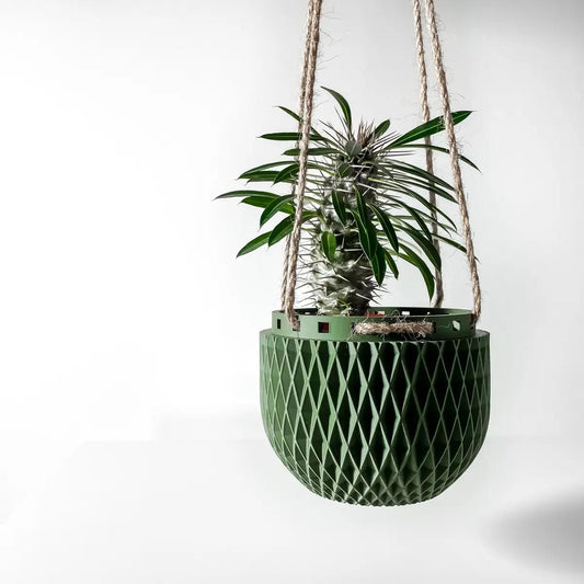 Minimalist Hanging Planter | Modern 3D Made Planter | 12 Custom Color Planter | Succulent Monstera Plants | Great Gift | 4" 6" 8" Indoor