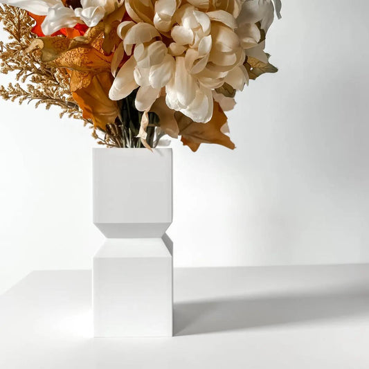 Loke - Modern 3D Printed Vase  Minimalist Decorative Flower Vase for Home Décor  Unique Gift for Weddings, Birthday, Events or Occasions