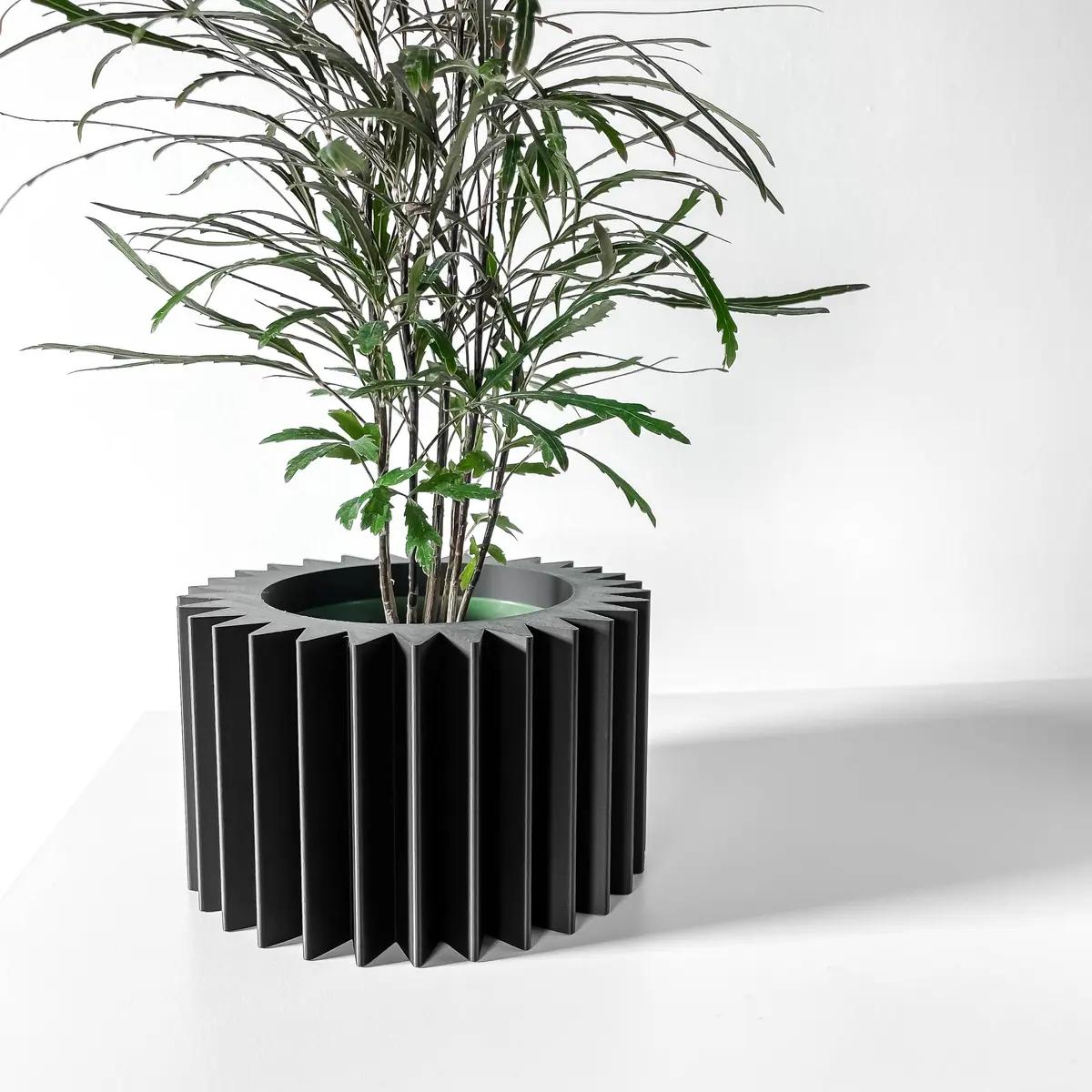 Tuno- Modern 3D Printed Planter  Minimalist Indoor Plant Pot for Succulents, Cacti, and Small Plants  Unique Home Décor Gift, 4 6 8 inch