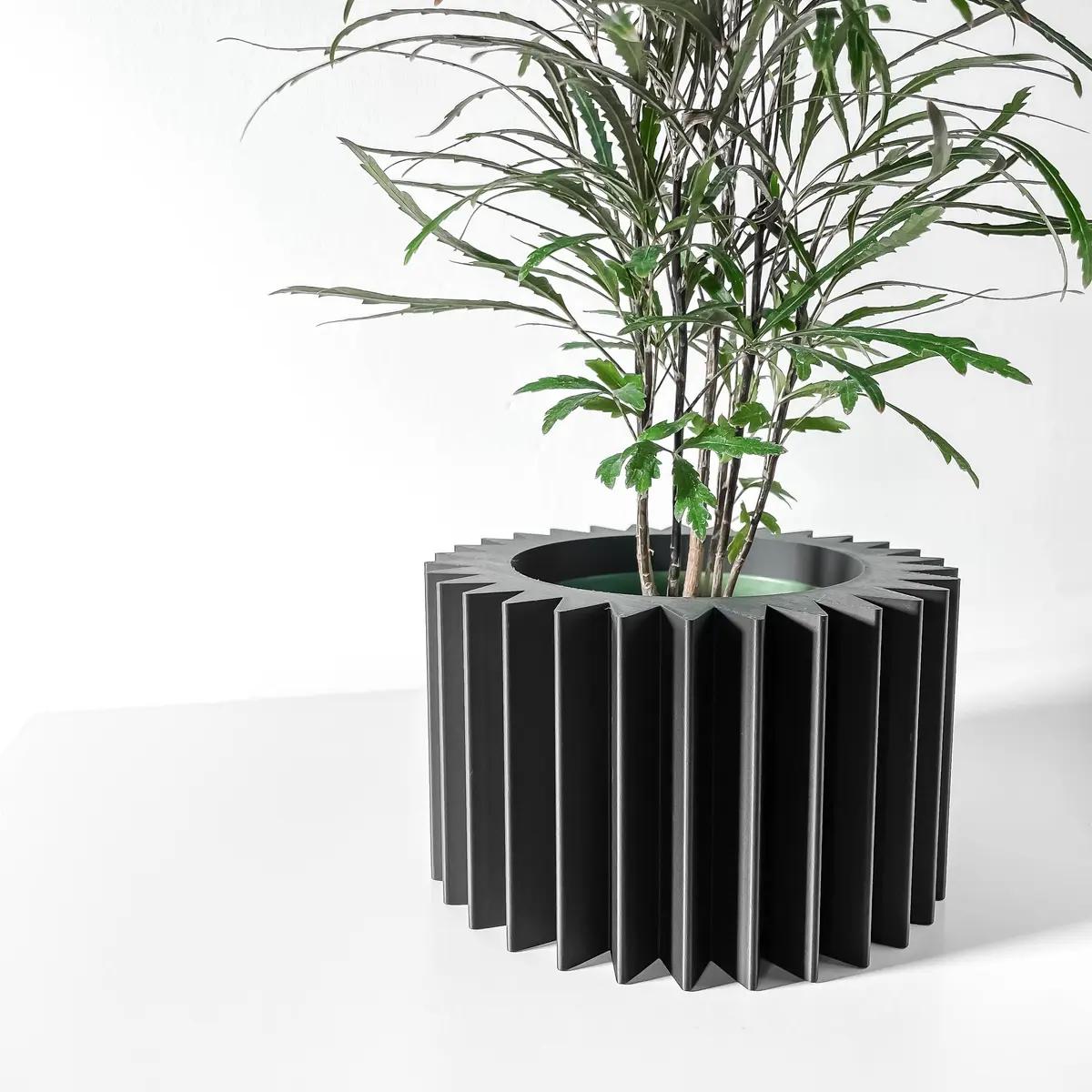 Tuno- Modern 3D Printed Planter  Minimalist Indoor Plant Pot for Succulents, Cacti, and Small Plants  Unique Home Décor Gift, 4 6 8 inch