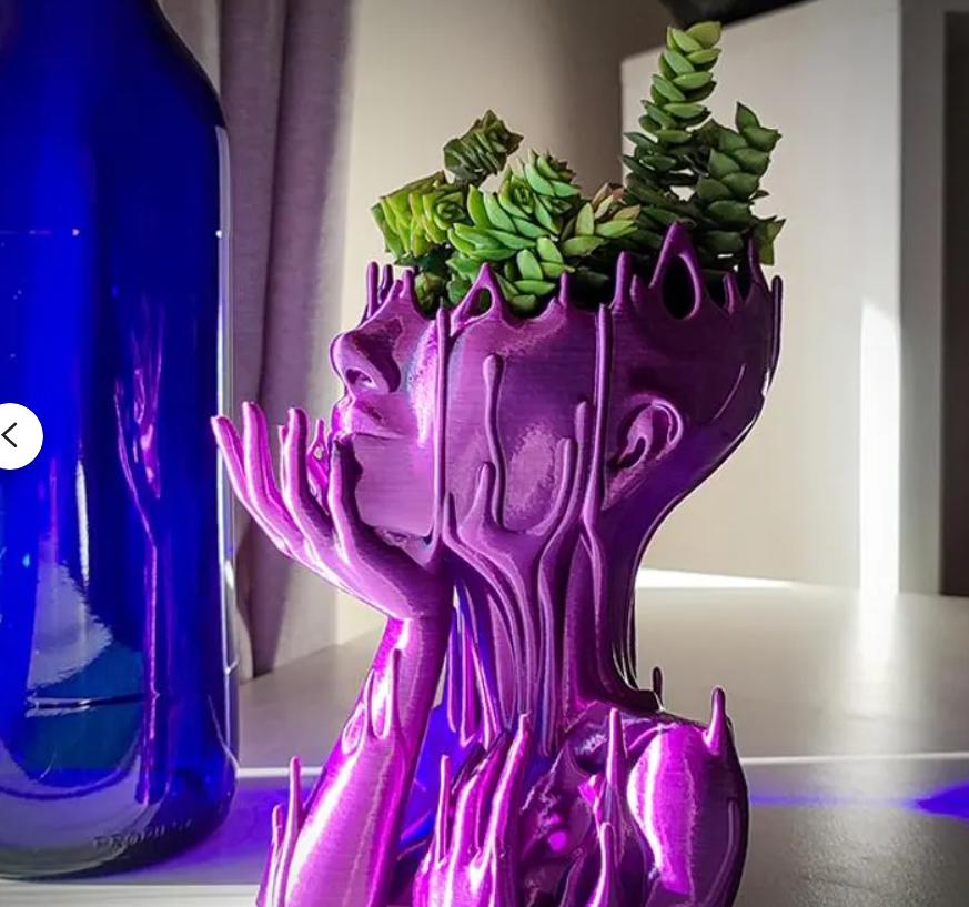 Minimalist lady Head Planter Goddess Medusa Face 3D Printed Flower Pot, Unique Pot, Succulents, Small Plants Unique Home Décor Gift